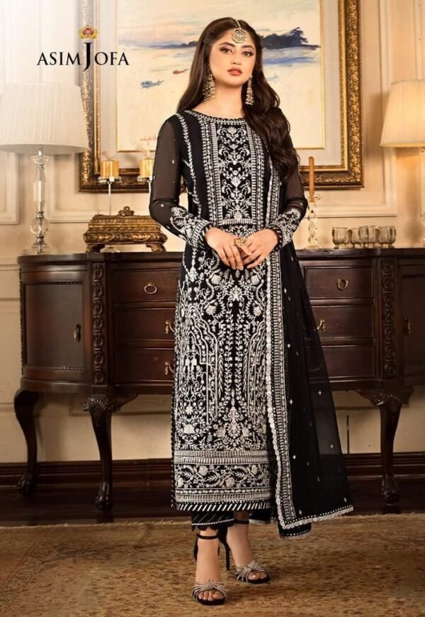 Asim Jofa Embroidered Chiffon 3Pc