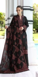 Bareeze 3Pc Embroidered Dhanak Suit